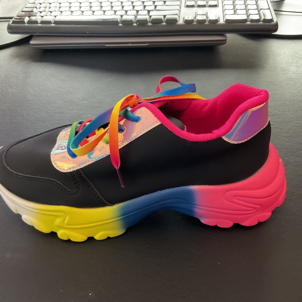 Colorful Rainbow Sneakers Size 8 - Picture 5 of 7